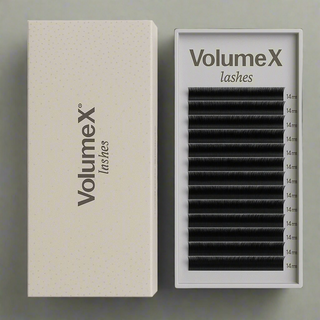 Russian Volume Lashes 0.05 CC Curl Premium 16 Row Black Eyelash Extensions 9-17mm Mixed